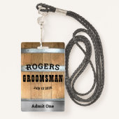 Rustige persoonlijke Bachelorpartij Badge (Achterkant met draagriem)