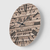 Rustige , persoonlijke bruinhout op maat grote klok (Hoek)