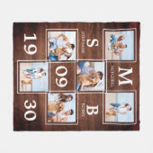 Rustige persoonlijke monogram koppels Foto collage Fleece Deken (Voorkant (Horizontaal))