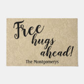 Rustige persoonlijke naam Vrije hugs vóór Welkom Deurmat (Voorkant)