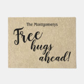 Rustige persoonlijke naam Vrije hugs vóór Welkom Deurmat (Voorkant)