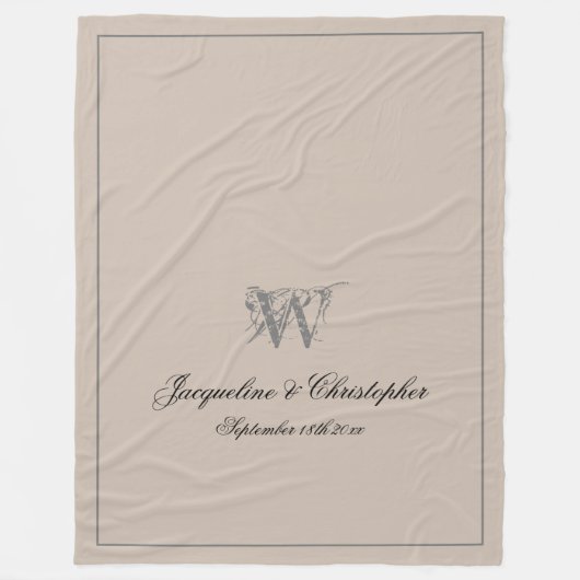Rustige persoonlijke Pas getrouwd Keepomwille Mono Fleece Deken (Voorkant)
