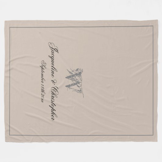 Rustige persoonlijke Pas getrouwd Keepomwille Mono Fleece Deken (Voorkant (Horizontaal))