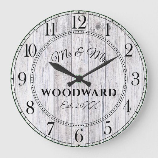 Rustige Persoonlijke Trouwdag Jonggehuwden Grote K Grote Klok (Voorkant)