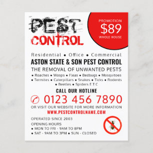 Rustige Pest Control Adverteren Flyer
