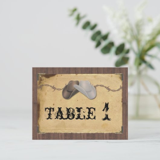 Rustige Petten van cowboy - Barbed - tabelnummer Briefkaart (Staand voorkant)