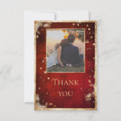 Rustige Photo Red Gold Flat Hartelijk dank Bedankkaart (Voorkant)