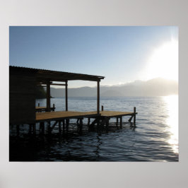 Rustige pier bij zonsondergang poster