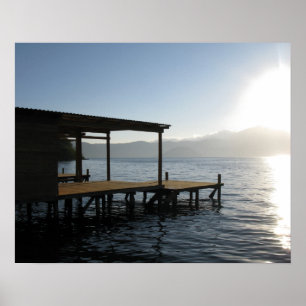 Rustige pier bij zonsondergang poster