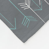 Rustige pijlen grijze Aqua White Fleece Blanket (Hoek)