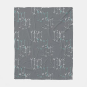 Rustige pijlen grijze Aqua White Fleece Blanket Deken