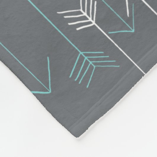Rustige pijlen grijze Aqua White Fleece Blanket Deken (Hoek)