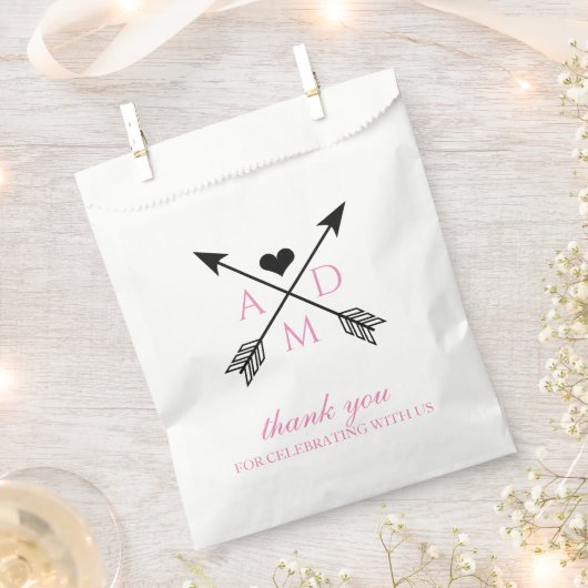 Rustige pijlen Monogram Favor Bag Bedankzakje (Geknipt)