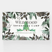 Rustige pijnbomen en filialen spandoek (Horizontaal)