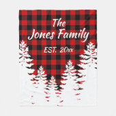 Rustige pijnbomen rode zwarte buffelvlek fleece deken (Voorkant)
