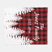 Rustige pijnbomen rode zwarte buffelvlek fleece deken (Voorkant (Horizontaal))