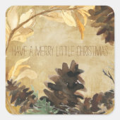 Rustige pijnbomen vierkante sticker (Voorkant)