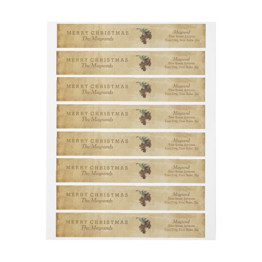 Rustige pine bevat etiket voor feestdag (Vel)