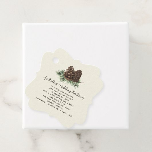Rustige Pine cone Weddenschap Bedankjes Labels (In situ)