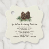 Rustige Pine cone Weddenschap Bedankjes Labels (Voorkant)