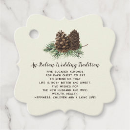 Rustige Pine cone Weddenschap Bedankjes Labels