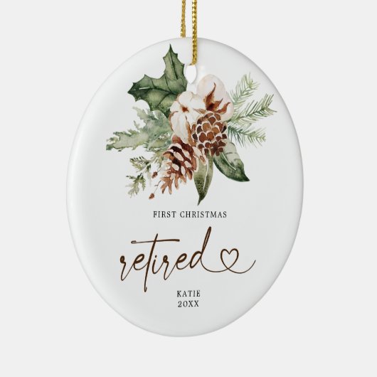 Rustige Pine Eerste Kerstkerst in ruste Ornament G (Rechts)