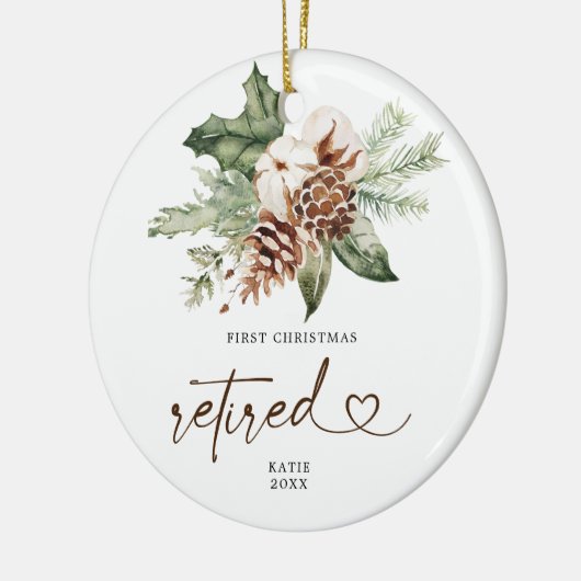 Rustige Pine Eerste Kerstkerst in ruste Ornament G (Links)
