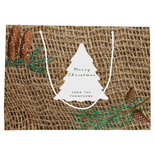 Rustige Pine Forest-kerstboom Groot Cadeauzakje (Achterkant)