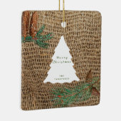 Rustige Pine Forest-kerstboom Keramisch Ornament (Rechts)