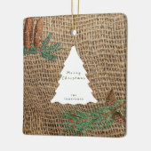 Rustige Pine Forest-kerstboom Keramisch Ornament (Links)
