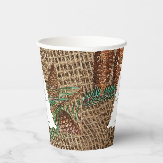 Rustige Pine Forest-kerstboom Papieren Bekers (Rechts)