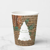 Rustige Pine Forest-kerstboom Papieren Bekers (Voorkant)
