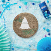 Rustige Pine Forest-kerstboom Papieren Bordje (Feest)