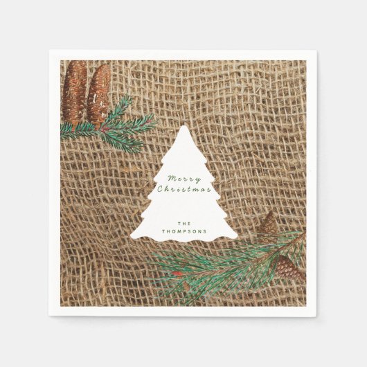 Rustige Pine Forest-kerstboom Servet (Voorkant)