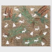 Rustige Pine Forest-kerstboomrenrendiertje Cadeaupapier (Vlak)