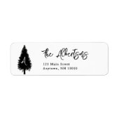 Rustige pine Monogram retouradreslabel Etiket (Voorkant)