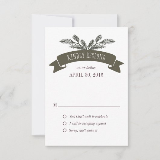 Rustige Pine Naaldreactiekaart Kaart (Voorkant)