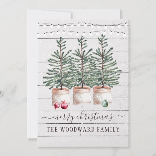 Rustige Pine Trees Sneeuwkerstkaarten (Voorkant)