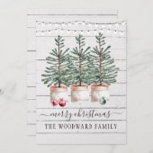 Rustige Pine Trees Sneeuwkerstkaarten (Voorkant / Achterkant)