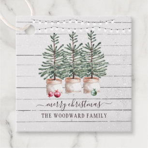 Rustige Pine Trees Snow-kerstcadeauLabel Bedankjes Labels