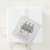 Rustige Pine Trees Snow-kerstcadeauLabel Bedankjes Labels (In situ)