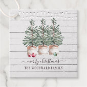 Rustige Pine Trees Snow-kerstcadeauLabel Bedankjes Labels (Voorkant)