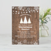 Rustige Pine Trees & String Lights Kerstfeest Kaart (Staand voorkant)