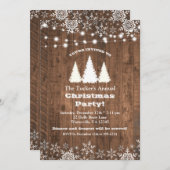 Rustige Pine Trees & String Lights Kerstfeest Kaart (Voorkant / Achterkant)