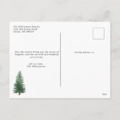 Rustige pineboom | Snowflakes kerstKaart Feestdagenkaart (Achterkant)