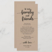 Rustige plaats instelling binnenpartij bedankt kaa programmakaart (Voorkant / Achterkant)