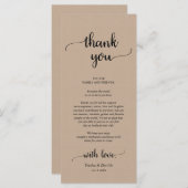 Rustige plaats instelling binnenpartij bedankt kaa programmakaart (Voorkant / Achterkant)