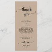 Rustige plaats instelling binnenpartij bedankt kaa programmakaart (Voorkant)