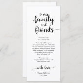 Rustige plaats instelling binnenpartij bedankt kaa programmakaart (Voorkant / Achterkant)