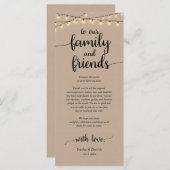 Rustige plaats instelling binnenpartij bedankt kaa programmakaart (Voorkant / Achterkant)